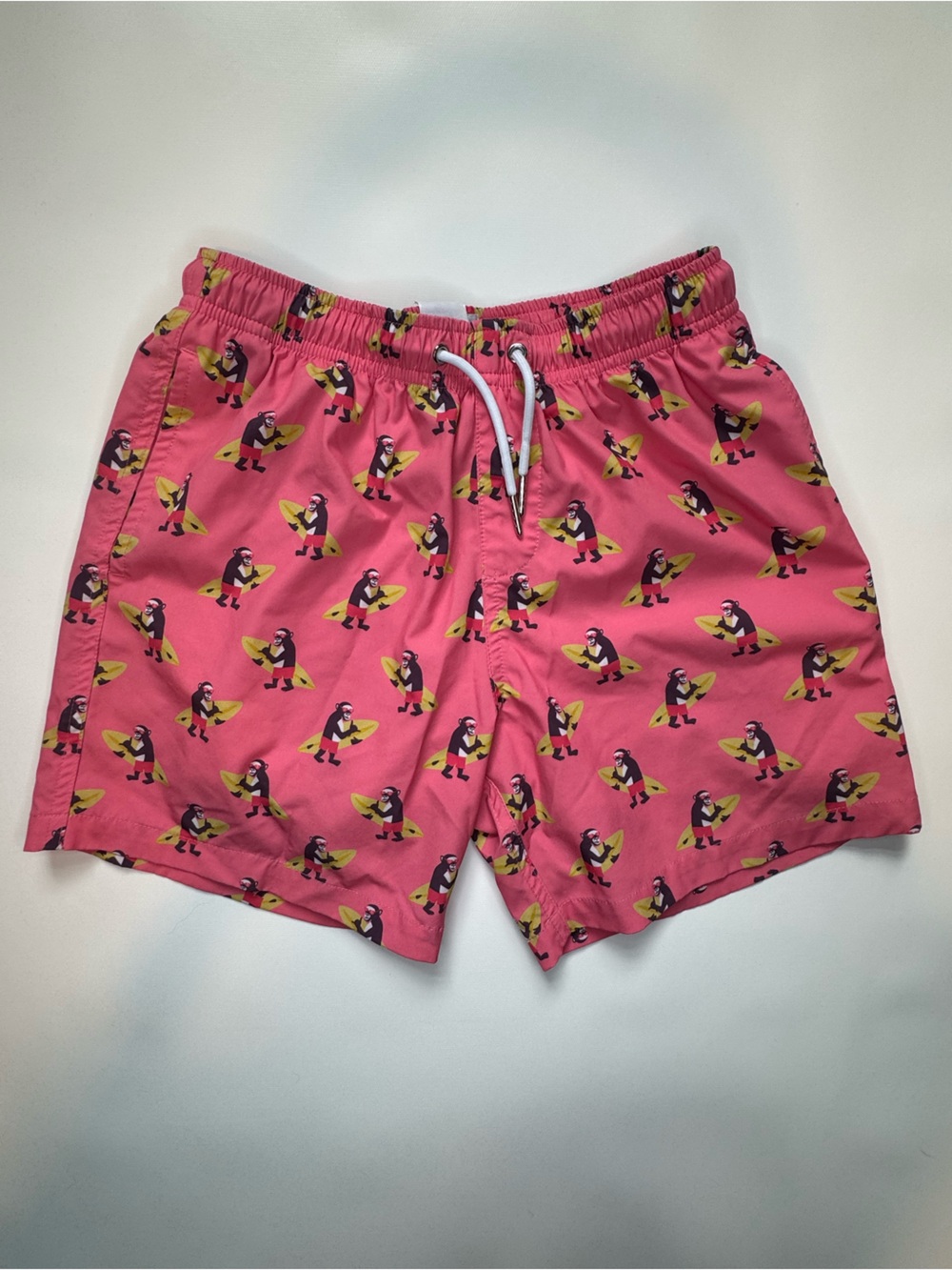 Bermies Boys Seal Surfer Pink Swim Trunks Size 12